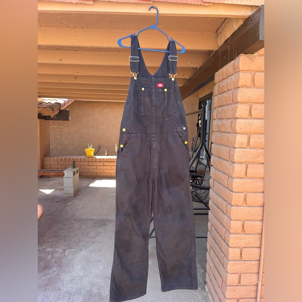 Dickie’s Men’s Bib Overalls - Rinsed Black
